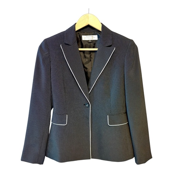 TAHARI Women's Black White Dot Print Lined Tailored Blazer/Jacket size 4 Petite - Picture 9 of 11
